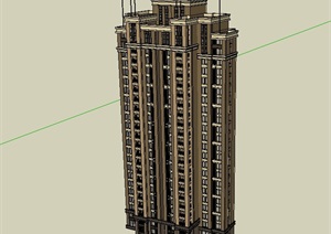 新古典住宅小高层设计SU(草图大师)模型