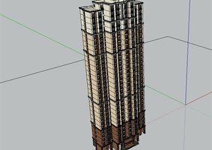 新古典风格的高层住宅楼SU(草图大师)模型