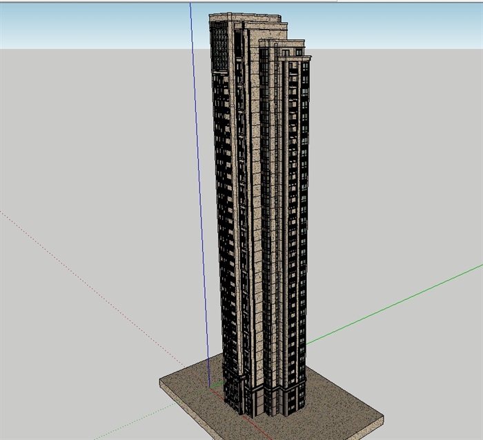 新古典高层详细完整的住宅楼设计su模型(2)
