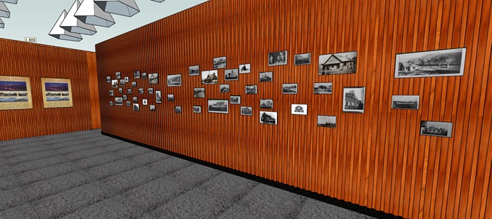 现代风格纪念馆展览馆室内设计su模型
