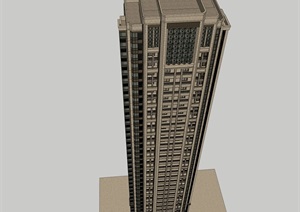 某新古典高层完整的小区住宅楼设计SU(草图大师)模型