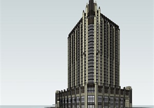 新古典酒店高层建筑SU(草图大师)模型