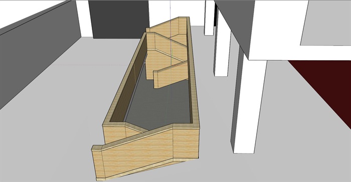 复式建筑楼梯及栏杆su模型