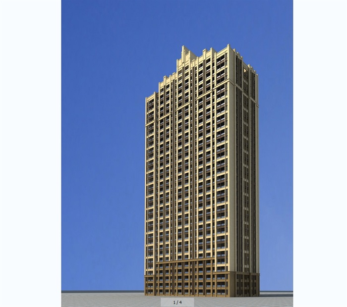 新古典风格住宅建筑楼su模型及效果图(1)