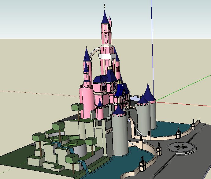 欧式风格迪士尼城堡建筑su模型