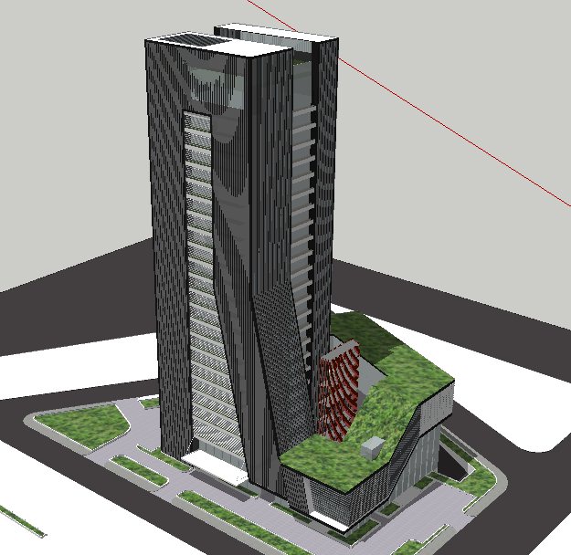 现代办公大楼高层办公楼su模型(1)