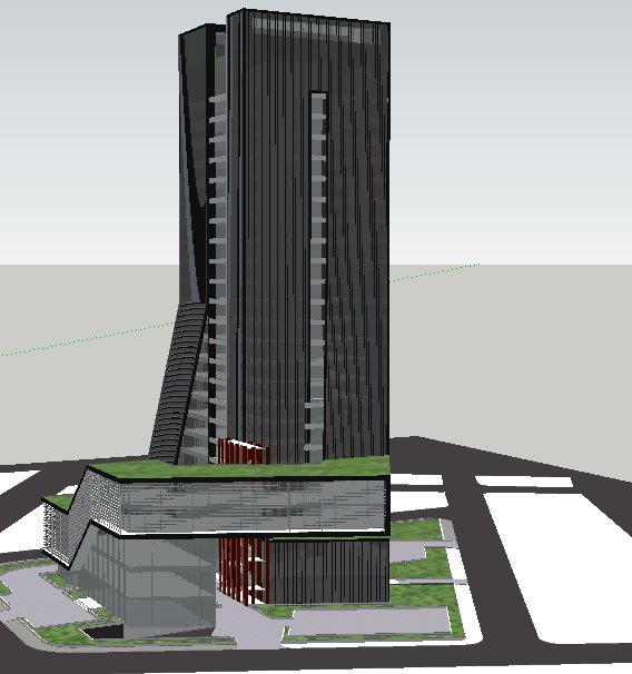 现代办公大楼高层办公楼su模型(4)