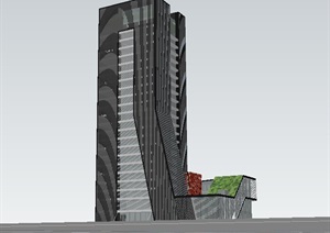 现代办公大楼高层办公楼SU(草图大师)模型