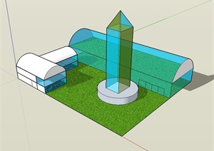 园林景观温室大棚素材设计SU(草图大师)模型