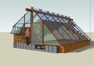 屋顶温室大棚详细设计SU(草图大师)模型