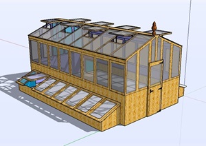 现代详细的温室大棚素材设计SU(草图大师)模型