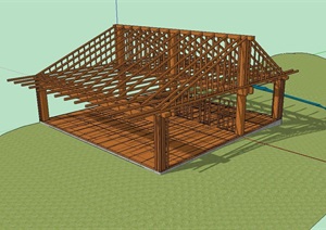 温室大棚建筑框架设计SU(草图大师)模型