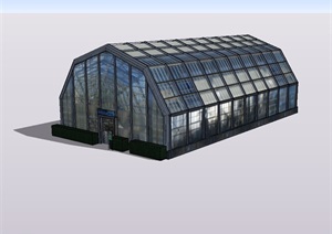详细独特的温室大棚设计SU(草图大师)模型