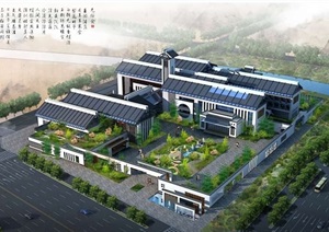 中式艺术家会馆展览馆建筑设计SU(草图大师)模型