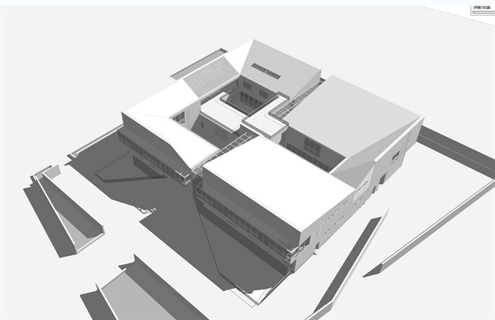 艺术馆建筑设计su模型及效果图(4)