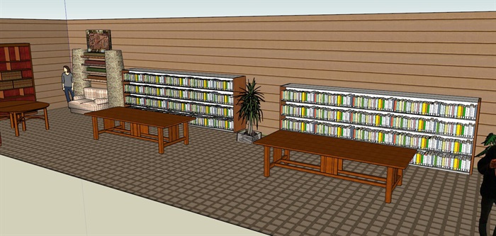 某书吧室内空间设计su模型