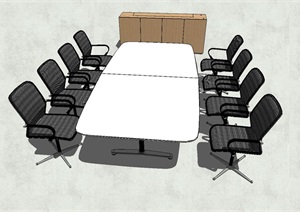 现代精品会议室桌椅设计SU(草图大师)模型