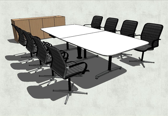 现代精品会议室桌椅设计SU模型
