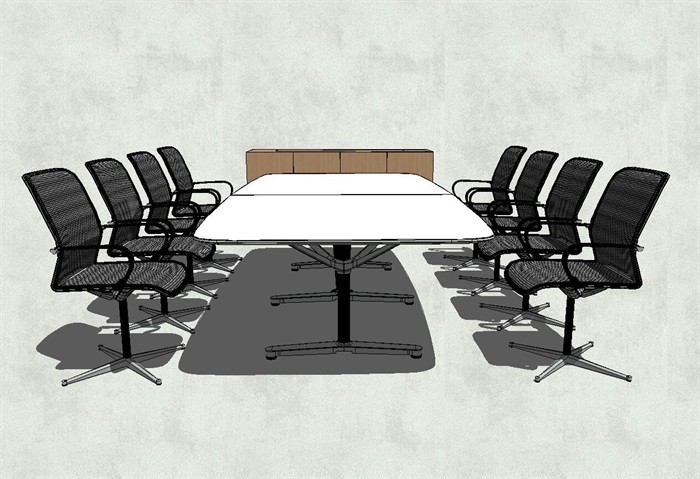 现代精品会议室桌椅设计SU模型