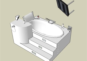 浴室浴缸素材设计SU(草图大师)模型