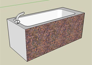 独特的浴缸素材设计SU(草图大师)模型