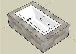 某室内浴缸素材设计SU(草图大师)模型