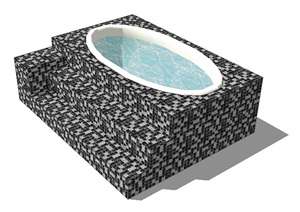 某浴室浴缸素材设计SU(草图大师)模型