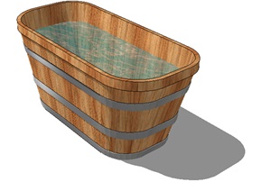 室内木质浴缸设计SU(草图大师)模型
