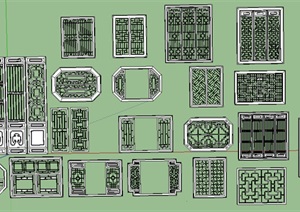 20种中式窗户花窗设计SU(草图大师)模型