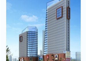 连州现代商业办公综合楼设计SU(草图大师)模型