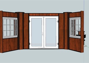 某现代风格室内门窗装饰素材SU(草图大师)模型