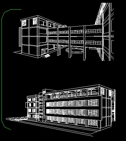 五层建筑系馆教室建筑设计CAD方案及SU模型