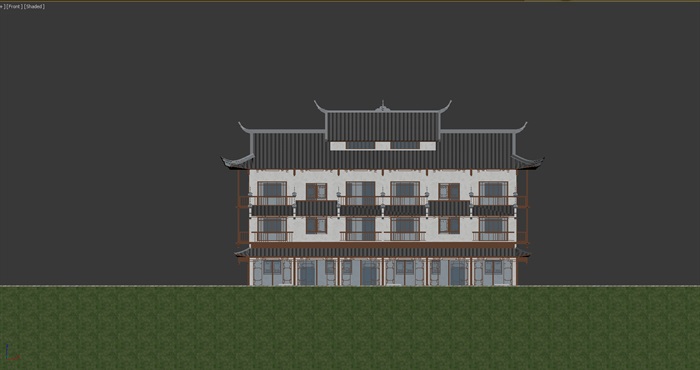中式多层商住楼建筑3dmax模型