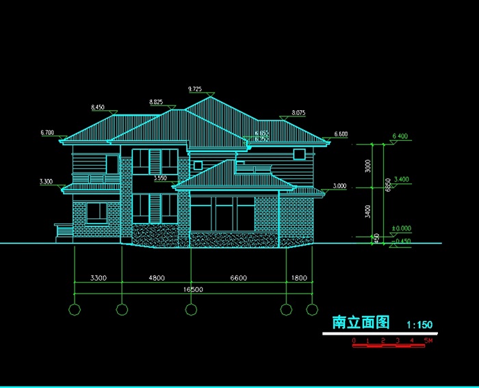 某新欧式两层别墅设计cad方案图(2)