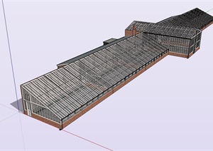 欧式温室大棚建筑SU(草图大师)模型