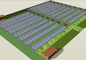 农业详细温室大棚素材设计SU(草图大师)模型