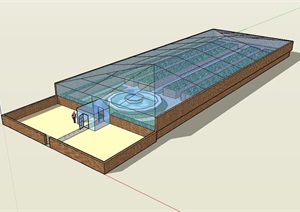 现代详细温室大棚素材设计SU(草图大师)模型