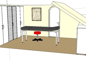 某医疗室内空间设计SU(草图大师)模型