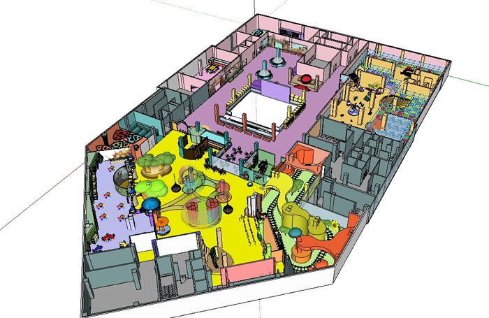 精品室内儿童游乐园室内SU模型(2)