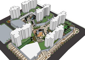 小区住宅景观设计SU(草图大师)模型