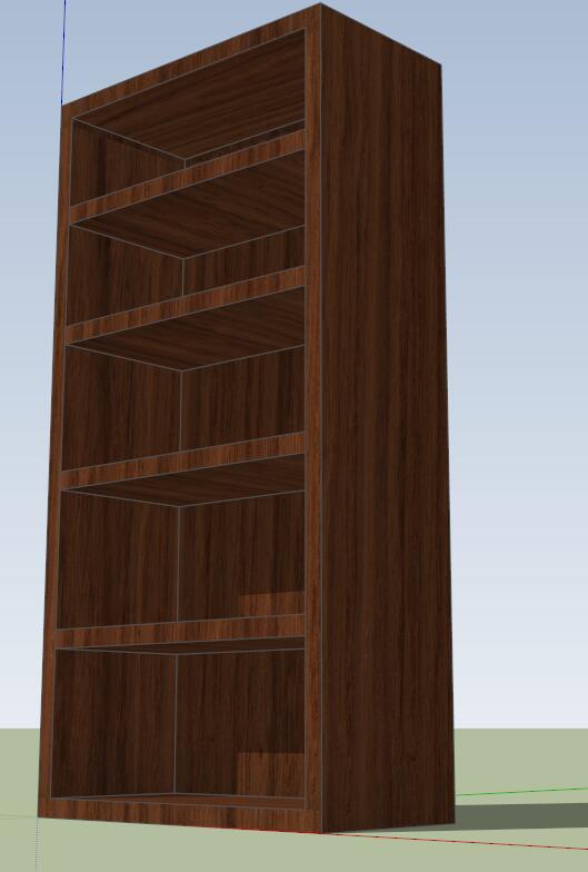 现代木桌详细的柜子设计su模型