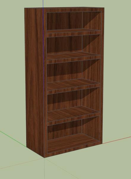 现代木桌详细的柜子设计su模型