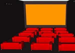 小型电影展厅设计SU(草图大师)模型