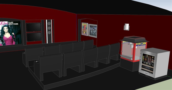 小型电影院空间设计su模型