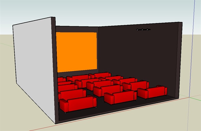小型电影展厅设计su模型(3)
