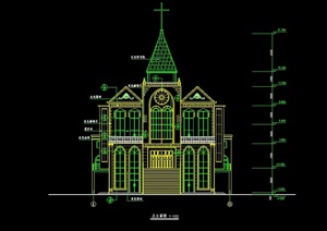 基督教会cad全套建筑图