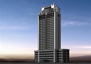 现代详细的办公大厦模型