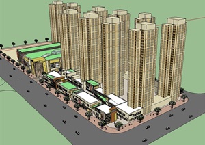 商业住宅楼设计SU(草图大师)模型