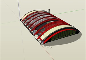 拱形温室大棚建筑SU(草图大师)模型