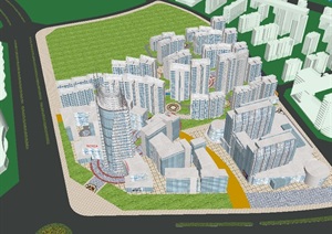 某现代风格商业住宅及办公楼综合SU(草图大师)模型